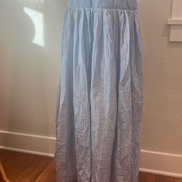 Elegant Ice Blue Maxi Skirt - Picture 4 of 12